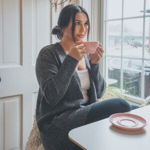 Cozy charcoal Gray Women's Cardigan